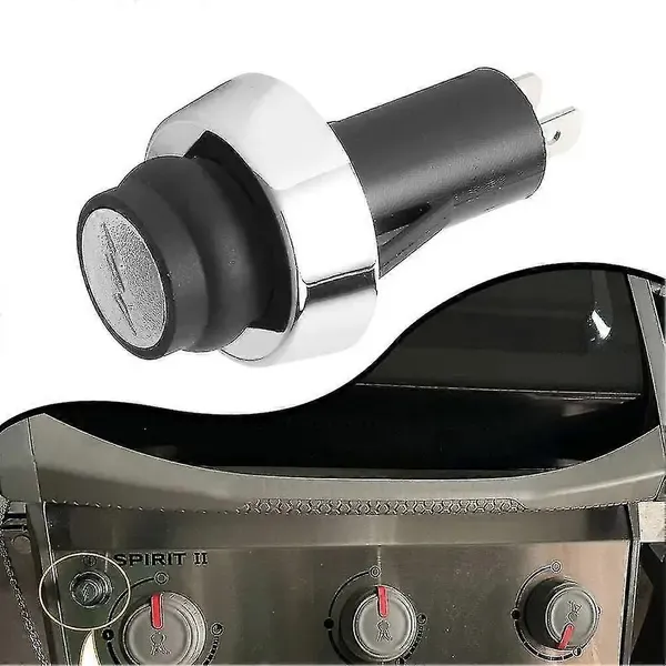 Grill Igniter Button Switch Replacement for Weber GS4 Genesis II and Spirit II E310, Ignition Knob, Black Silver — image 4