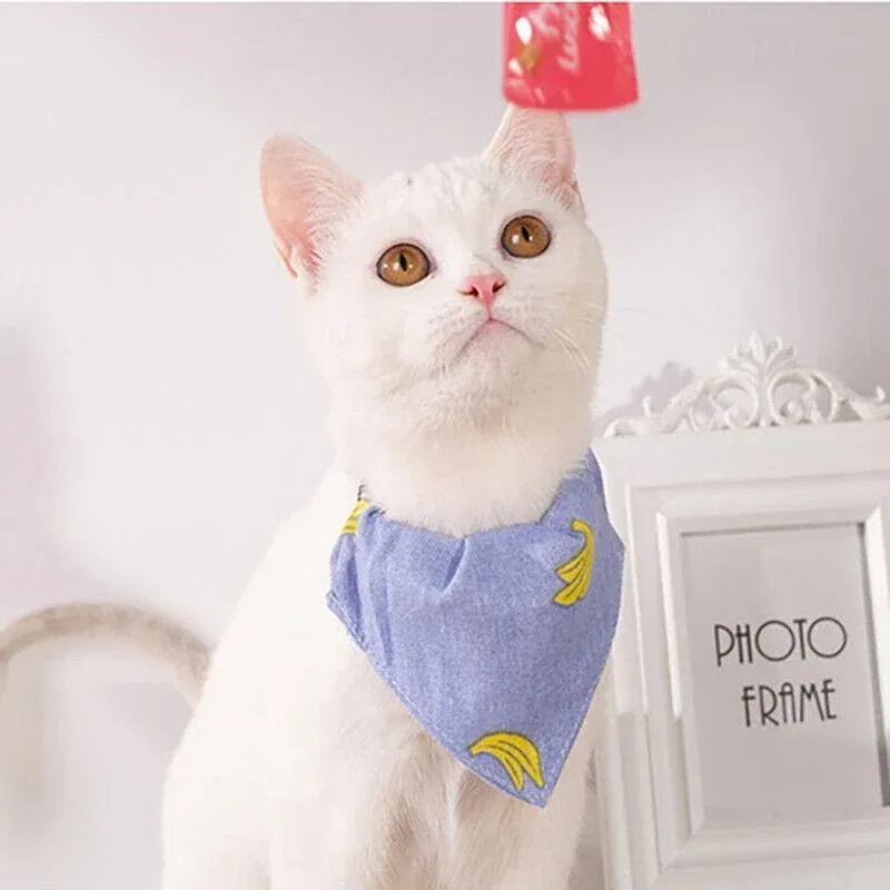 Pet Bandana-Style Collar Saliva Towel Adjustable For Cat Kitten Dog Puppy L Size - Blue — image 5