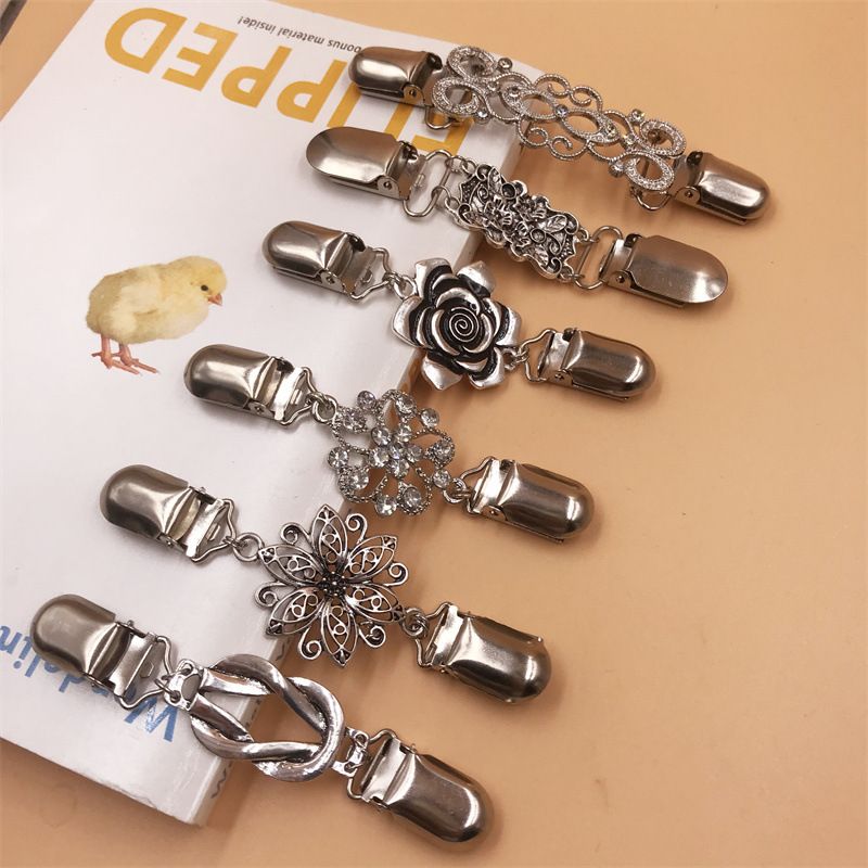 6 Pieces silvery Vintage Shirt Dress Cardigan Clip, Waist Clip for Women, Sweater Shawl Brooch Jacket Clip for Clothing — image 3
