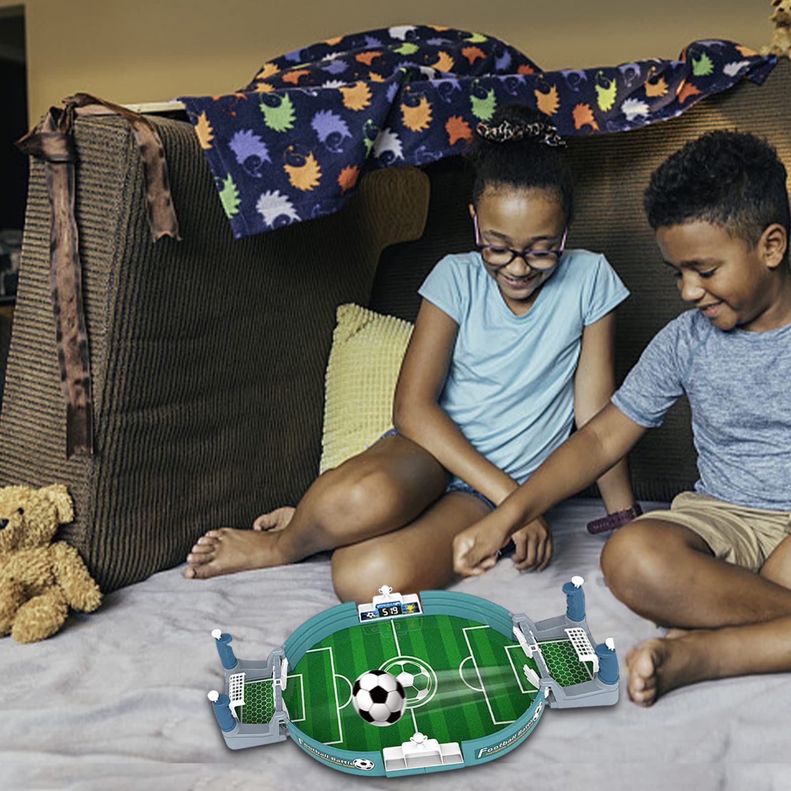 Mini Table Football Game, Tabletop Soccer Game Set, 2 Players Interactive Desktop Football Battle Board Game for Home Party — image 5