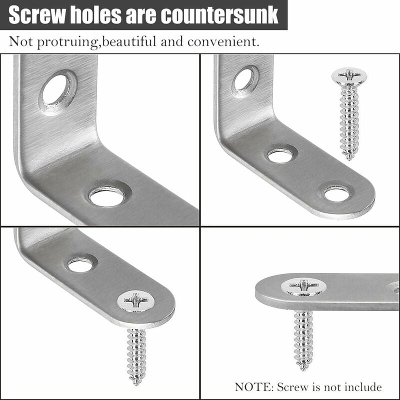 Stainless Steel Corner Brackets 40x40mm 13pcs Furniture Repair Silver Compatible with Furniture Brands โ image 3