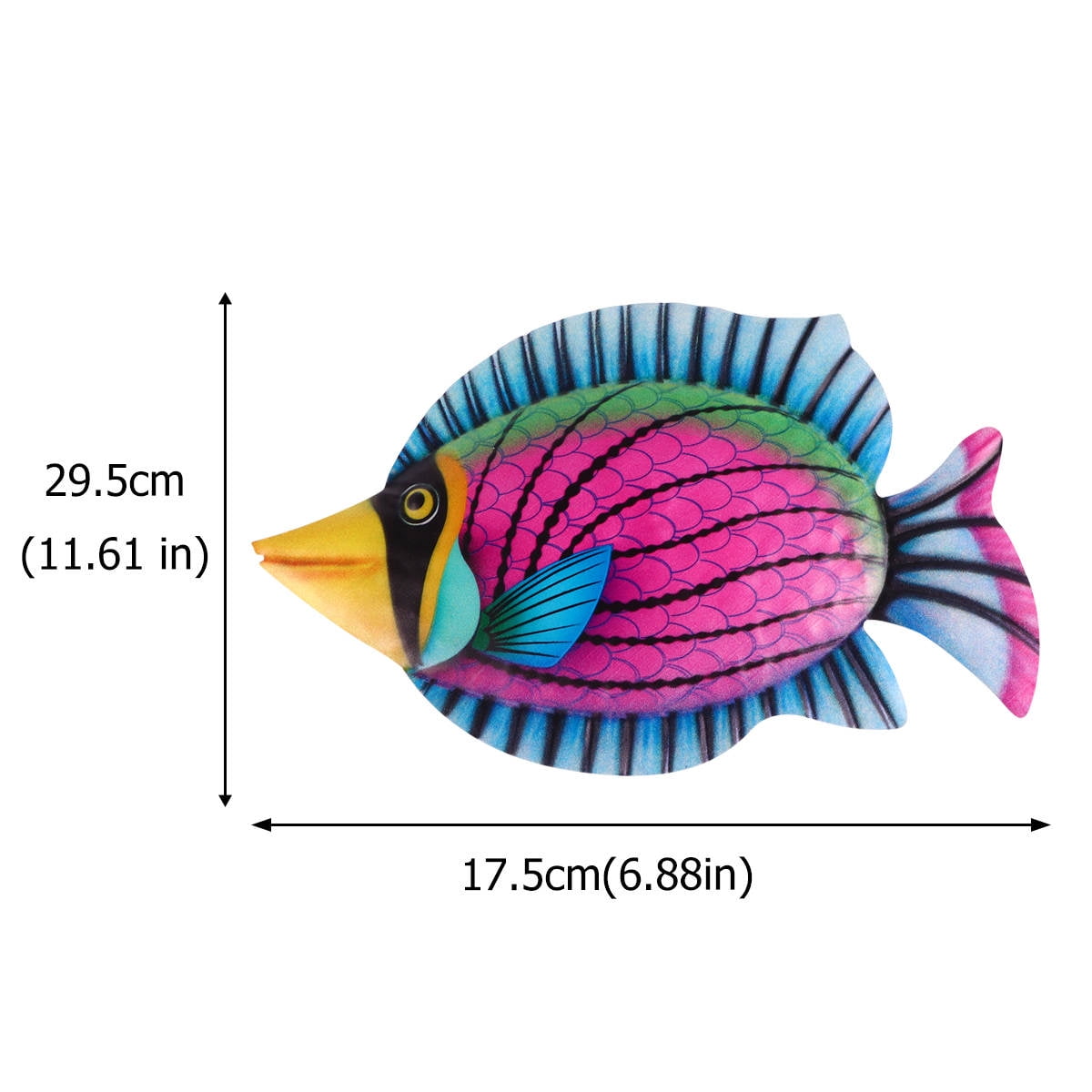 Purple Iron Fish Wall Decor for Contemporary Home Decoration Easy to Hang Indoors Outdoors 7.5 Inches โ image 2