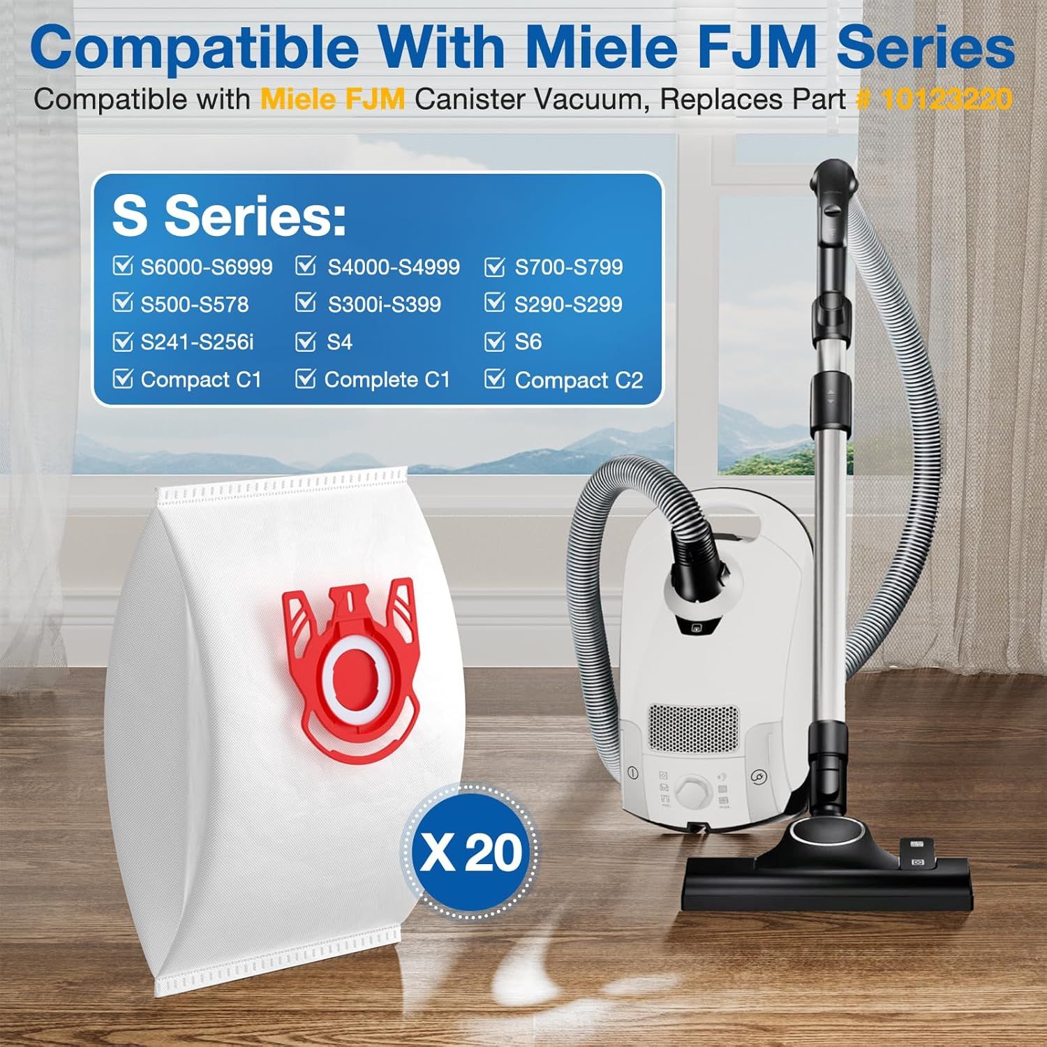 20 Pack 3D Airclean JM Vacuum Cleaner Bags Compatible with Miele JM Vacuum Cleaner, Compact C1, Compact C2, Complete C1, S241, S290, S300i, S500, S700, S4, S6 — image 3
