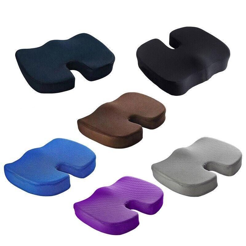 Orthopaedic Memory Foam Seat Cushion Support Back Pain Chair Pillow Car - Coffee — image 3