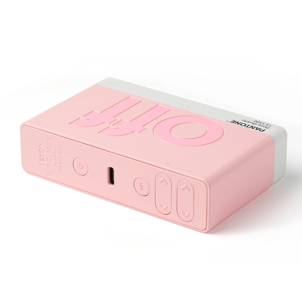 Lexon Flip Classic Reversible Alarm Clock PANTONE - Rose Pink โ image 5