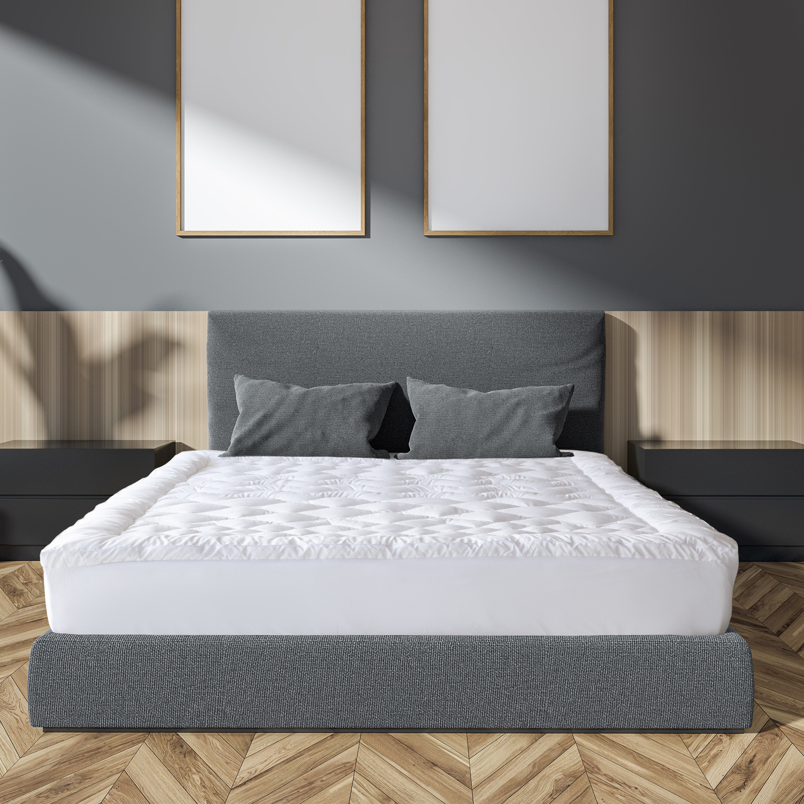 Royal Comfort 1200GSM Deluxe 7-Zone Mattress Topper Luxury Gusset Breathable - Single - White — image 4