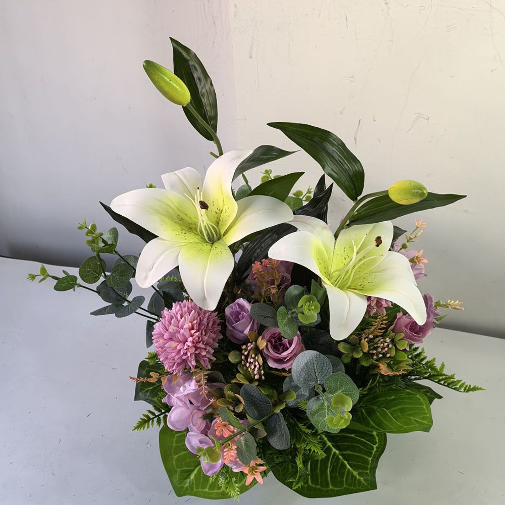 Artificial Lily Floral Arrangement Home Decor Garden Decor Australian Home - Multi-color - Size 10 β image 3