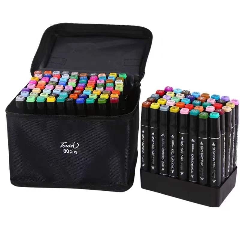 80-Pack Double-Sided MultiColor Marker Pens with Case — image 3
