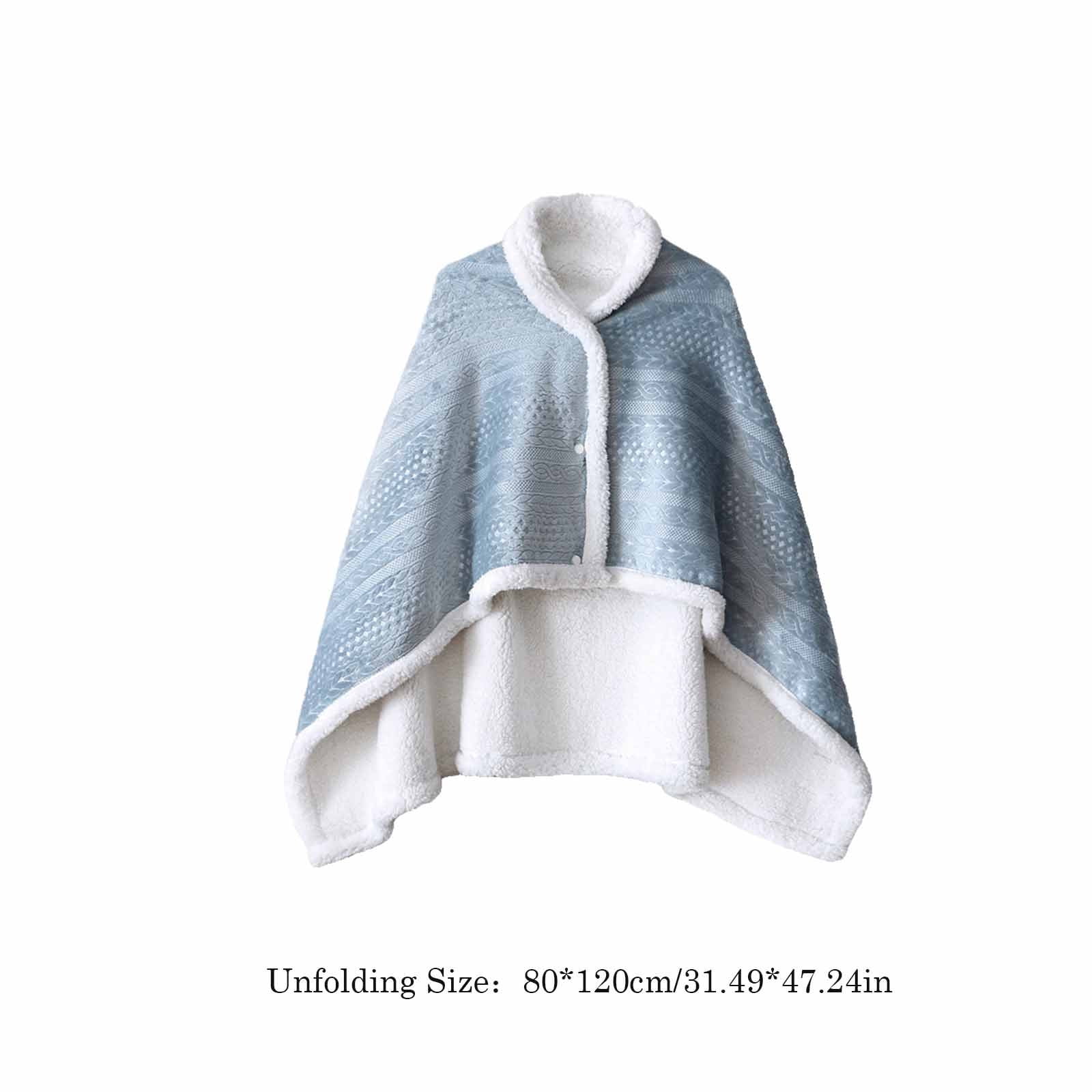 Double-Sided Wearable Blanket, Ultra Soft Flannel Shawl Blanket, Reversible Blanket for Women and Men, Throw Blanket for Home, Travel, Warm Present (31.5×47.2 — image 3