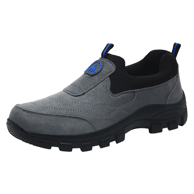 Men Slip On Hiking Shoes Waterproof Low Top Grey 43