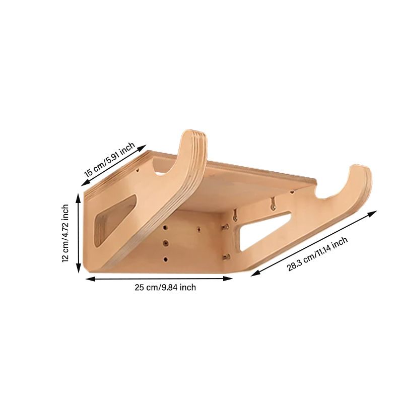 Bike Wall Mount - Indoor Bicycle Rack | Bamboo Bike Rack Storage with Removeable Shelf Bicycle sorting display rack — image 3