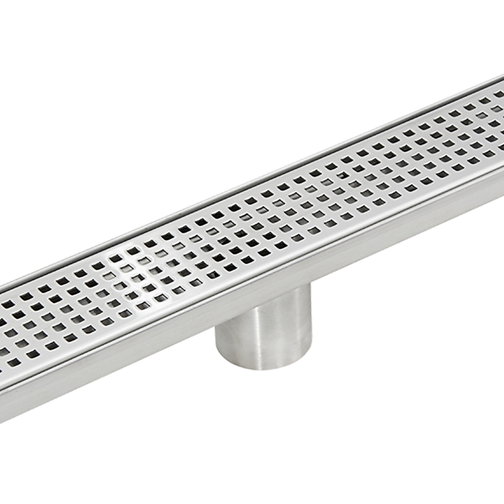 1000mm Bathroom Shower Stainless Steel Grate Drain w/Centre outlet Floor Waste Square Pattern — image 4