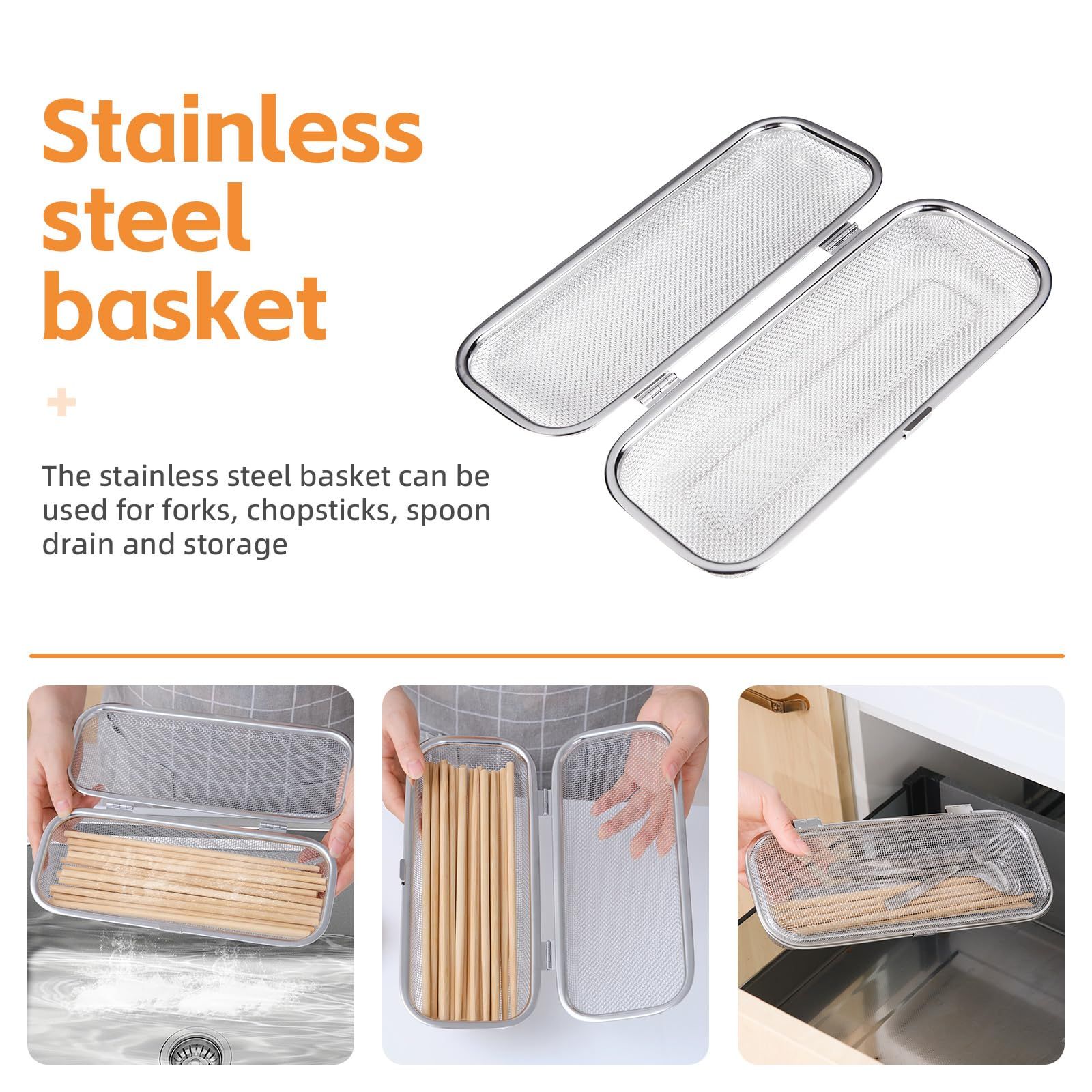 Dishwasher Basket, Stainless Steel Dishwasher Silverware Basket, Replacement Utensil Rectangular Mesh Drain for Small Items โ image 4