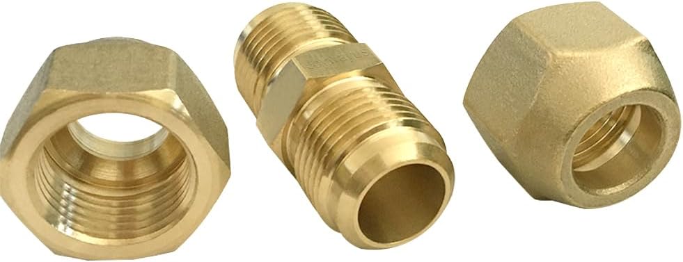 5/8" Air Conditioning Copper Pipe Extension Double Connector with Flare Nuts and Connectors Free Welding for Butt Copper Tube Diameter 5/8"(15.58mm) โ image 2