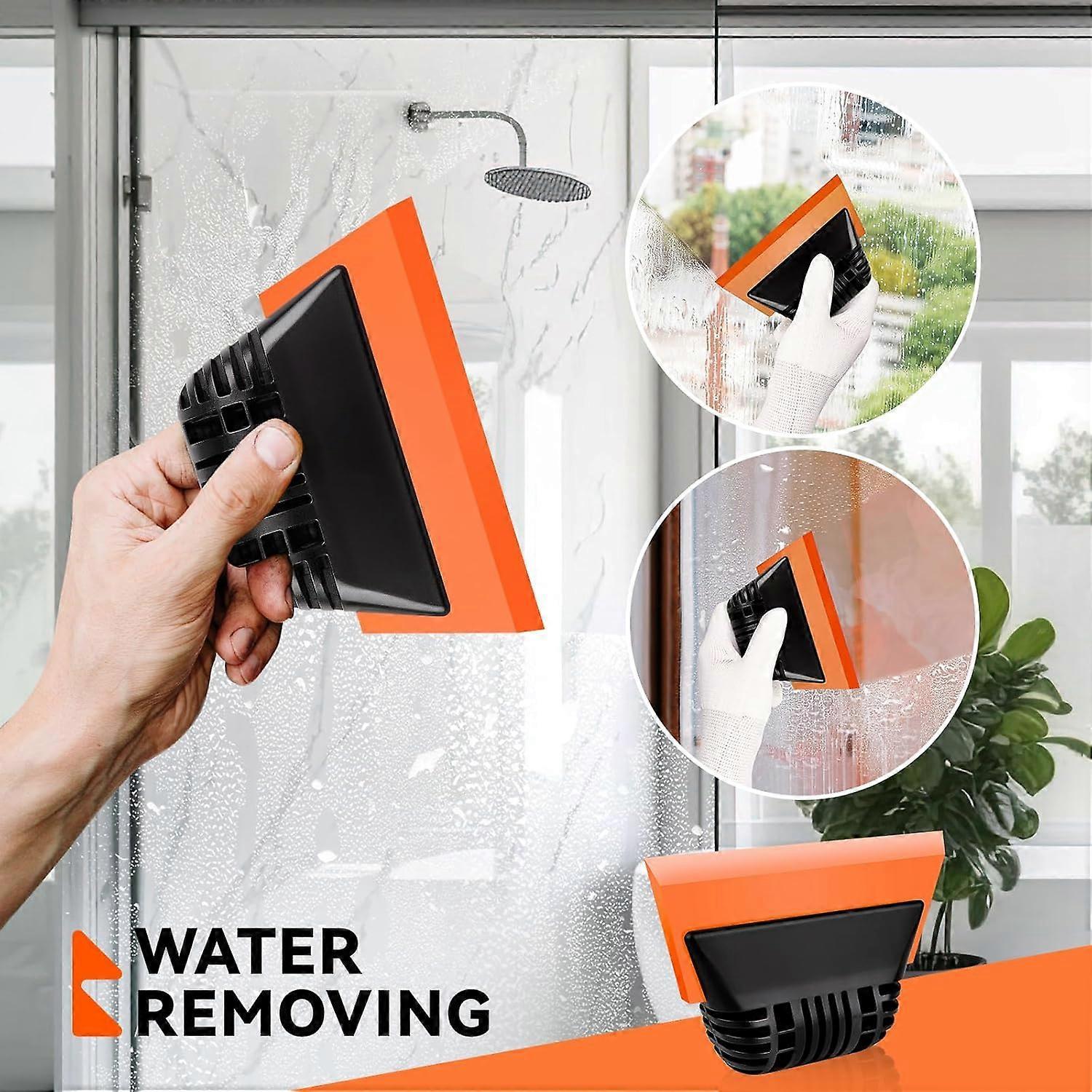 2pcs Orange Window Tint Squeegees, Non-Slip Rubber Handle PPF Tools โ image 2