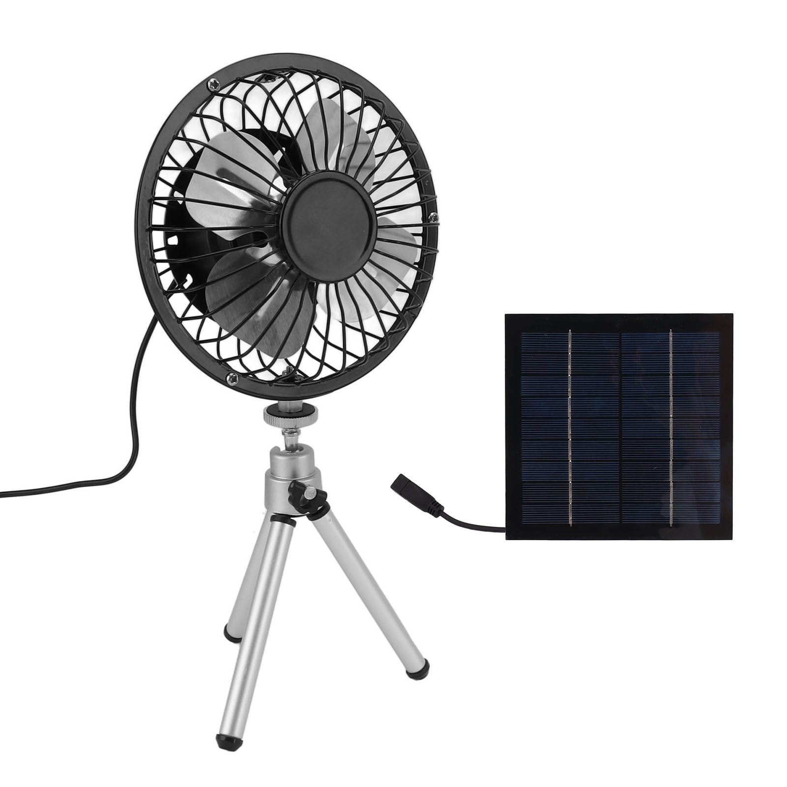 Portable Solar Fan 6W 6 Inches Solar USB Dual Powered Fan For Home Camping Outdoor Fishing With Stretchable Stand โ image 3