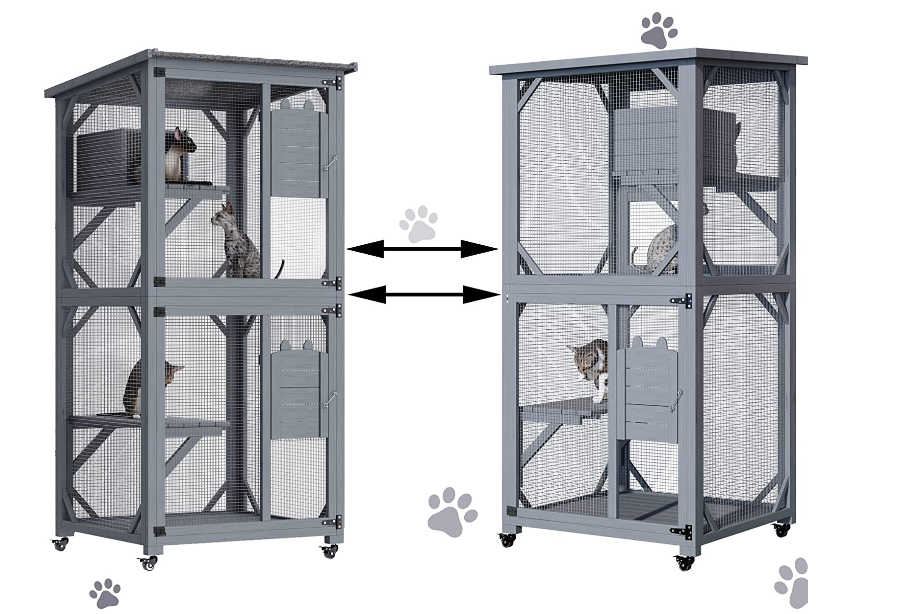 YES4PETS 173cm Pet Cat Bird Shelter Condo with Escape Door Wooden Kitten Cage House โ image 3