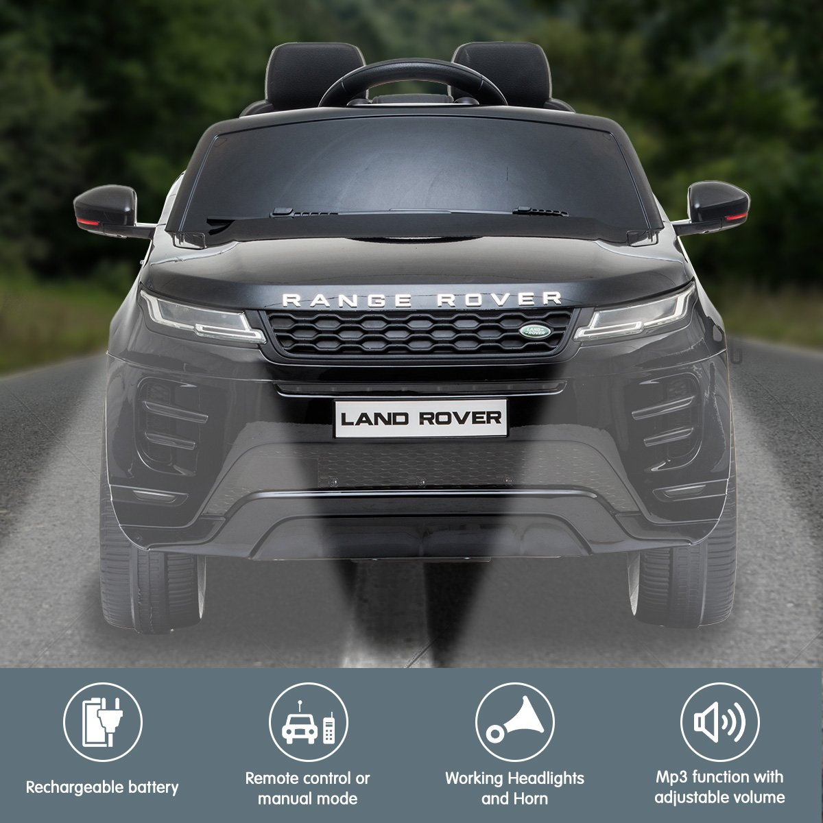 Kahuna Land Rover Licensed Kids Electric Ride On Car Remote Control - Black โ image 2