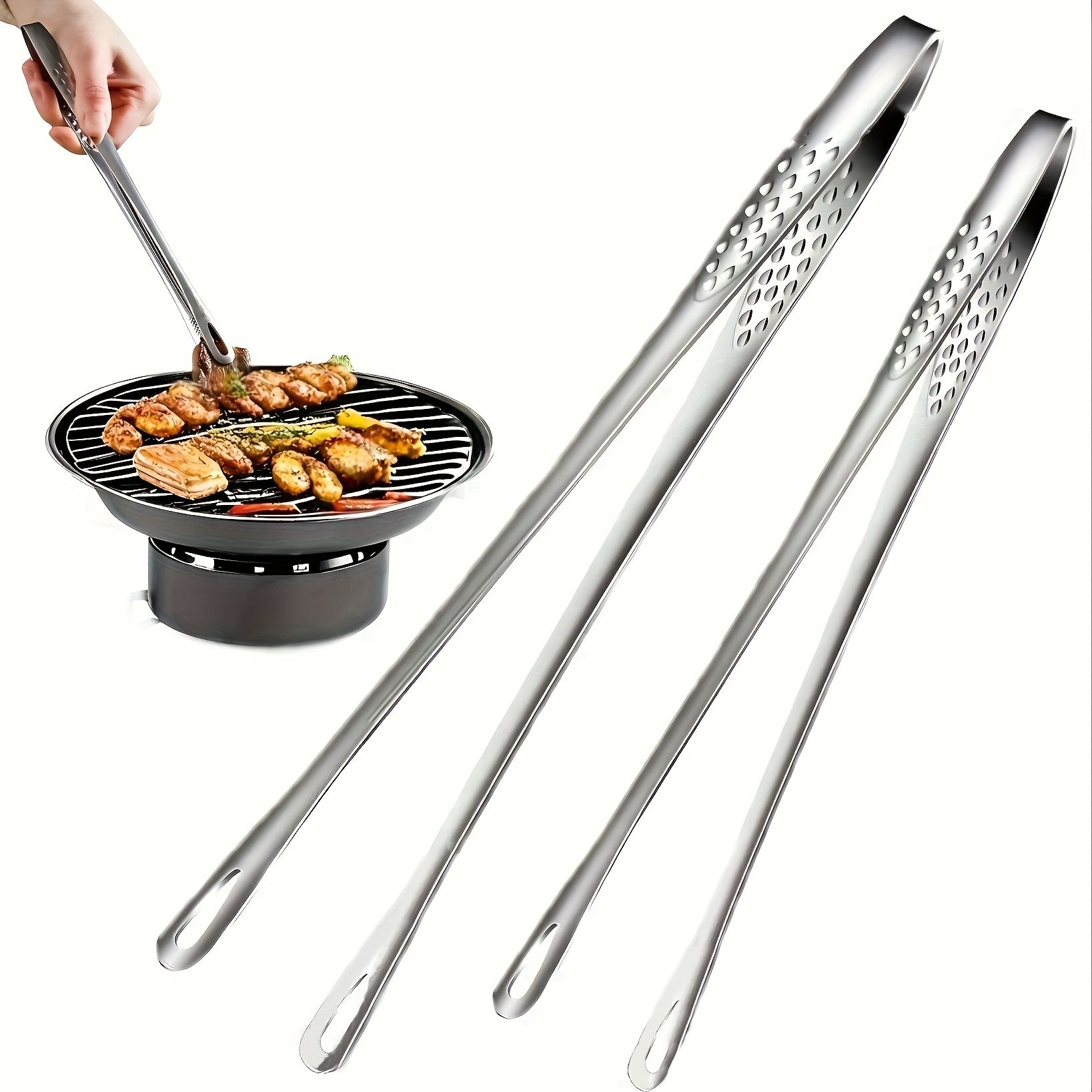 1pc/2pcs Stainless Steel Multifunctional Barbecue Clips, Bread Clips and Ice Clips-perfect for Barbecue, Baking and Camping | Durable Kitchen Tools for — image 3