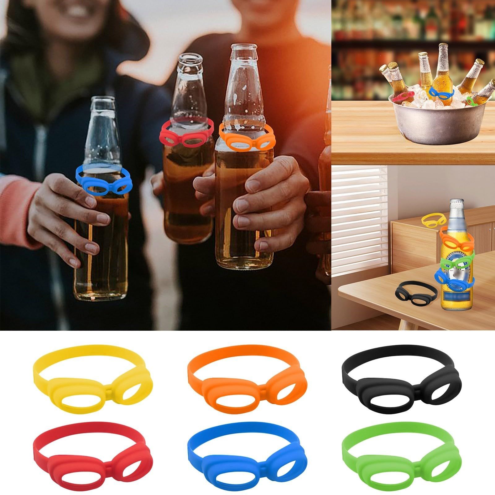 Wine Drink Markers Beer Glass Cup Markers Bottle Strip Tag Markers Cocktail Glass Bottle Drink Markers for Home Bar Cocktail Party