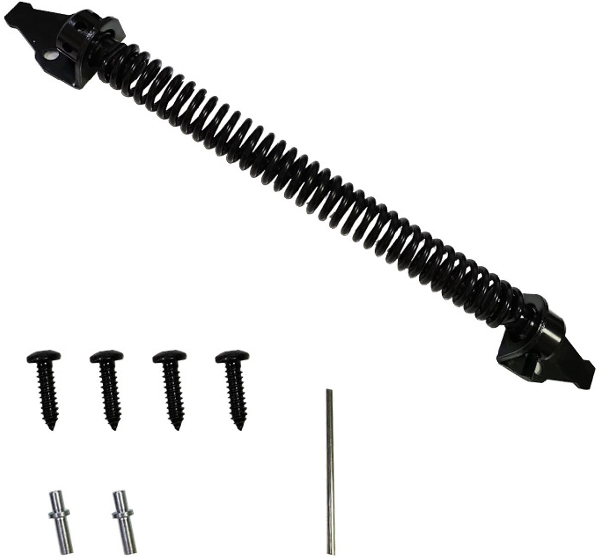Door closers - Door spring - Gate spring - 36cm - Outdoor door closer - Gate latches - Garden gate spring - Black - Carbon steel - For wooden fences door — image 3