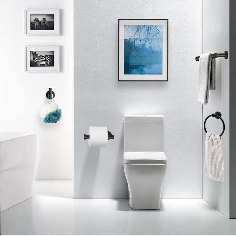 10pcs Bathroom Hardware Set, Including 16" Hand Towel Bars, Toilet Paper Holders, Towel Rings, Robe Towel Hooks — image 3