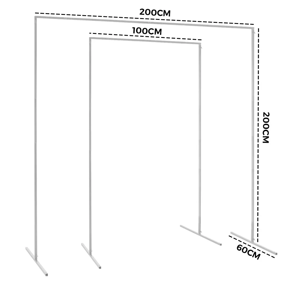 White Square Wedding Arch Adjustable 1M-2M Flower Rack Backdrop Stand Balloon Arch Stand for Wedding Birthday Party Garden Ceremony Decoration — image 6