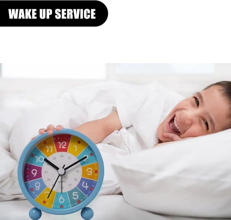 Colorful Alarm Clock for Children, Green, with Night Light, 8cm Round, Silent, Compatible with Multiple Colors — image 2