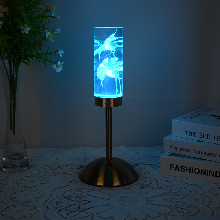 Daisy Eternal Flower Acrylic Table Lamp - Color-Changing LED, USB Rechargeable, Touch Control — image 3