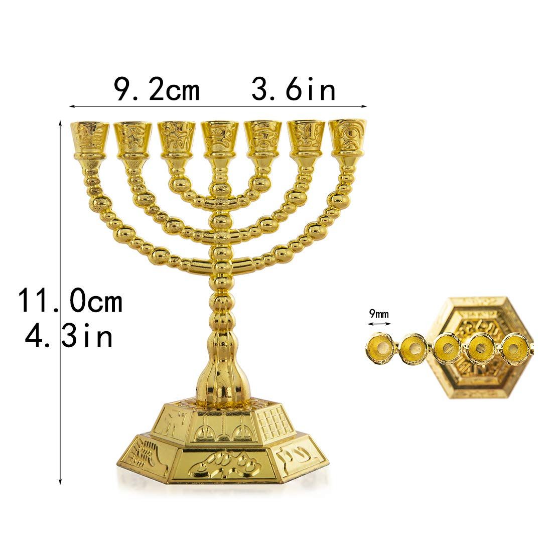 7-Branch Candle Holder for Shabbat, Tabernacle, Home Decor Ornaments Table Centerpiece Display(Light Gold) β image 2