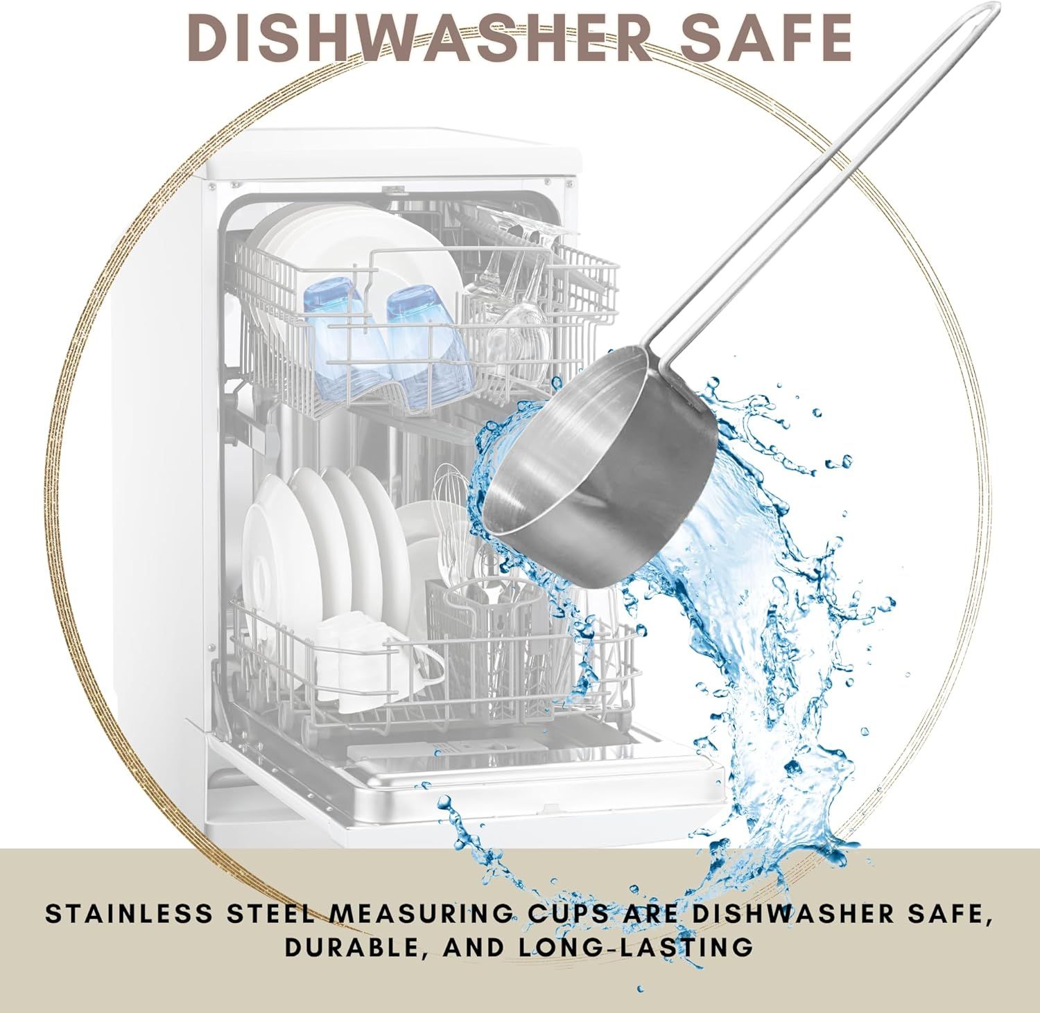 1/3 Cup Stainless Steel Measuring Cup, Long 6" Wire Loop Handle and Pour Spout | Sturdy Metal 80 ml | 80 cc | 3 oz | Single Cup or Wet and Dry Ingredients โ image 4
