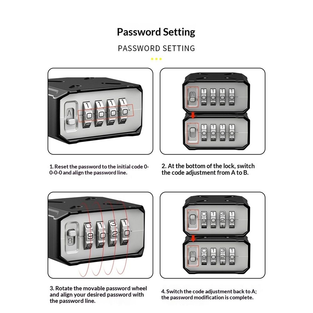 1 Pack Heavy Duty 4 Digit Combination Lock, One Touch Unlocking, Anti-Error Feature, High Security Waterproof Large Outdoor Padlock for School Gym Locker — image 5
