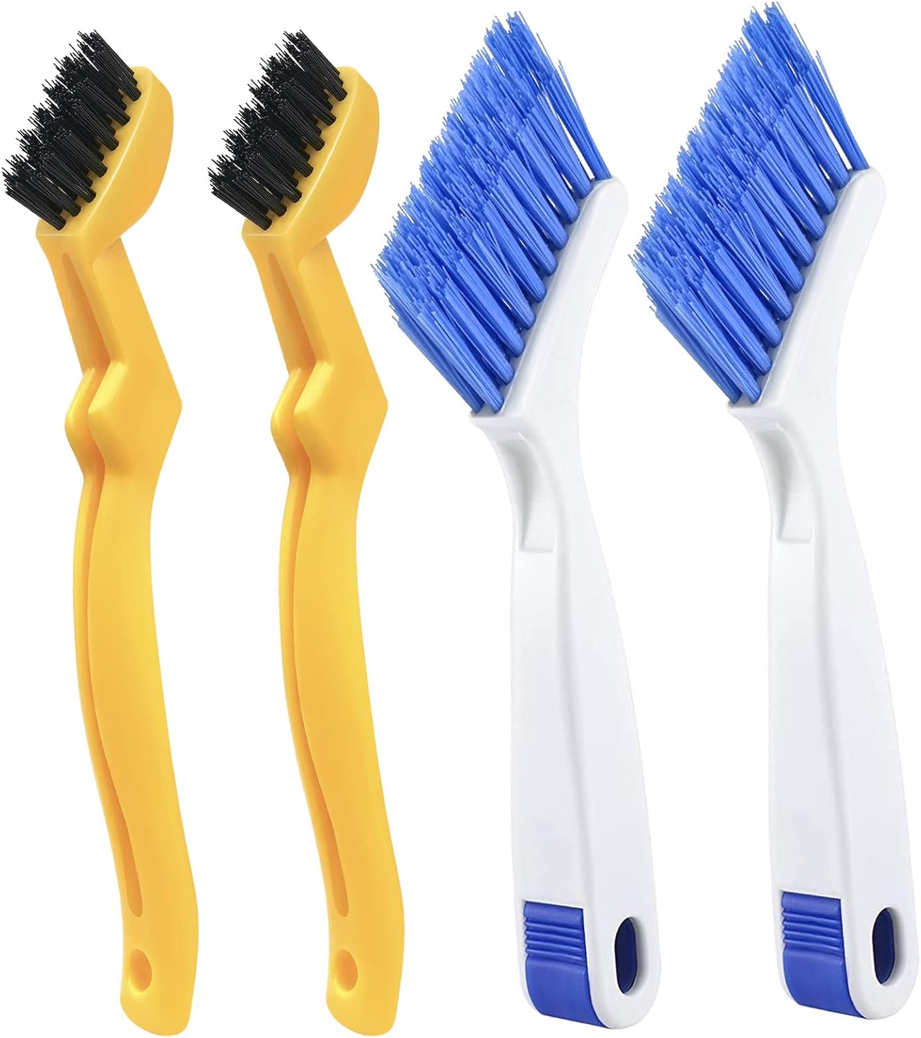 4 PCS Multi Purpose Small Crevice Cleaning Brushes for Tight Narrow Space, Small Scrub Brush Set for Scrubbing Cleaning Kitchen Sink Bathroom Shower Corner