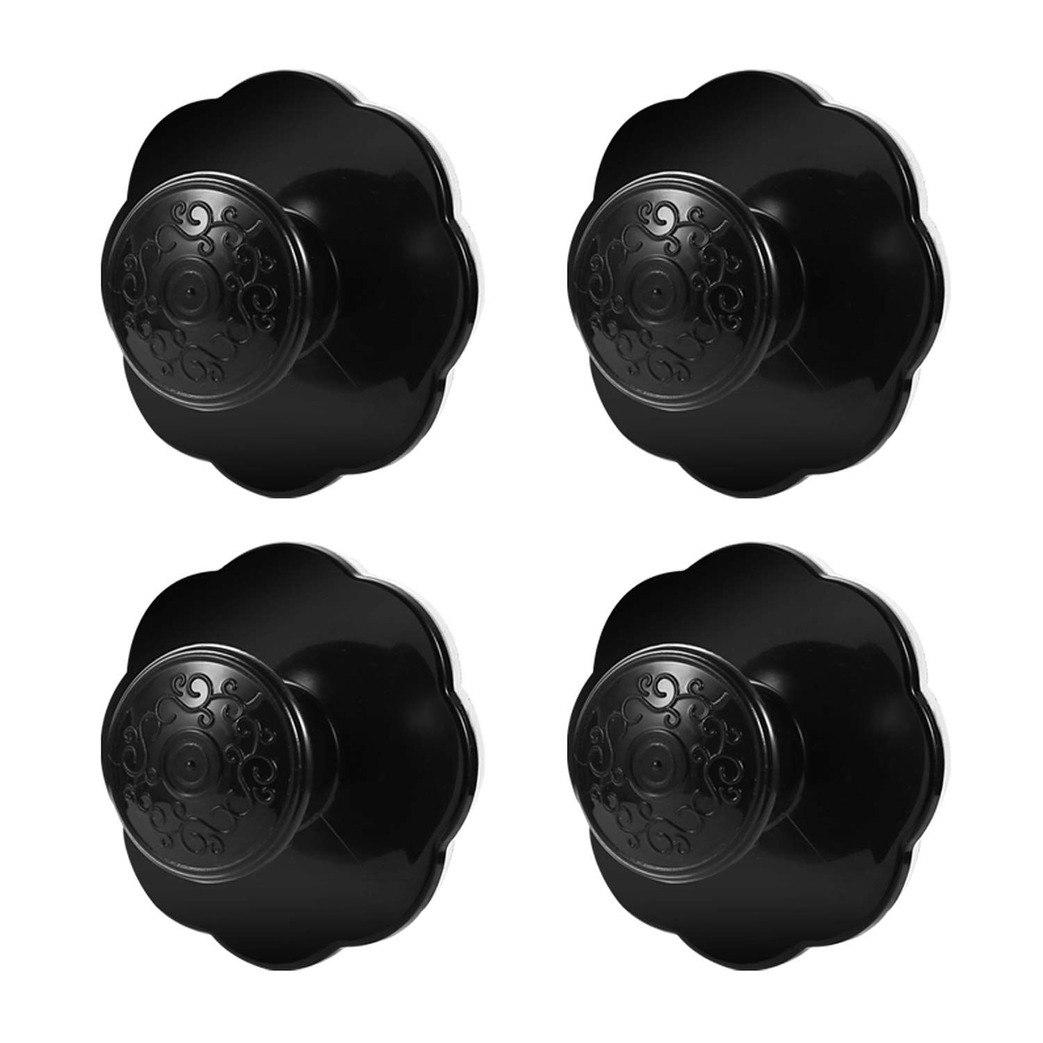 4Pcs Self-Stick Drawer Knobs Instant Cabinet Drawer Handle Helper Kitchen Cabinet Door Window Drawer Auxiliary Pulls (Black)