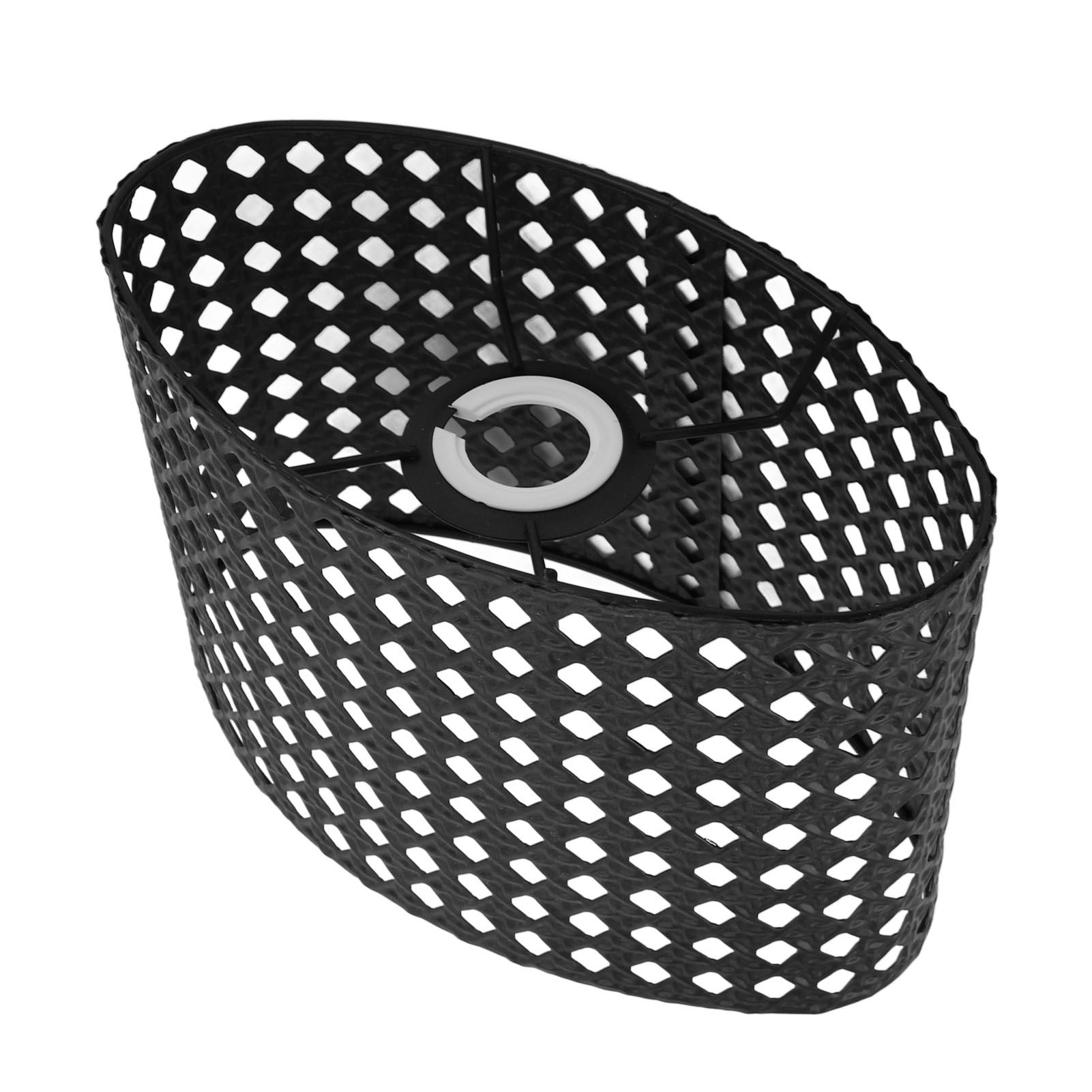 Iron Hollow Oval Lampshade Metal Engraving Hollow Lampshade Compatible for E27 E14 Caliber Lampholders Black โ image 3