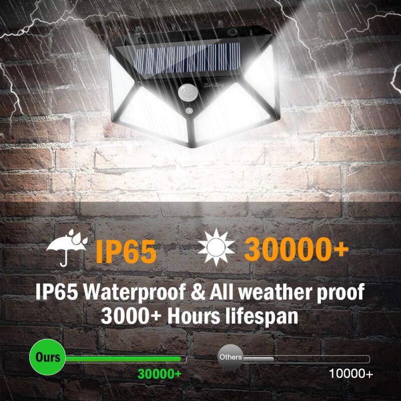 1 Pack Outdoor Solar Light 100 LEDs Motion Sensor Waterproof 1200mAh for Garden — image 2