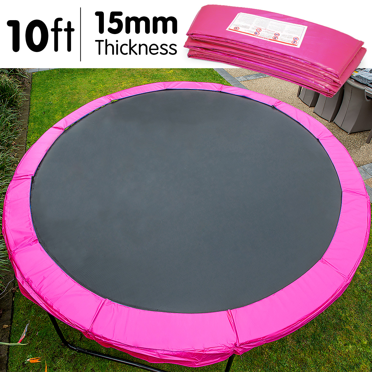 Kahuna 10ft Trampoline Replacement Pad Round - Pink โ image 3