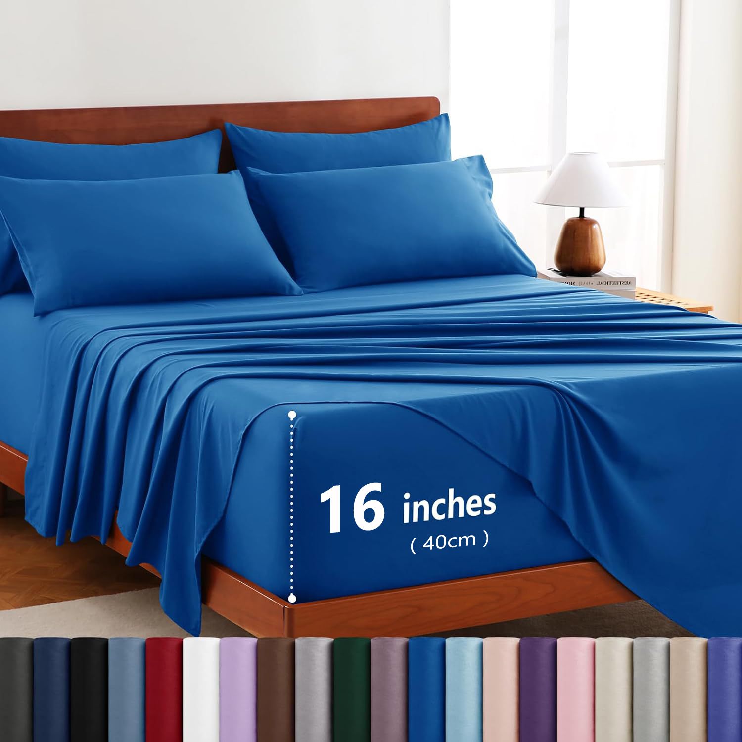 Hotel Soft Bed Sheet Set- Bedding Sheets & Pillowcases -Breathable Bedding - Wrinkle, Fade, Stain Resistant-Deep Pocket Flat Fitted Bed Sheet