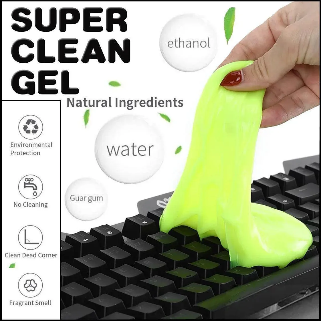Dust Dirt Cleaning Super Clean Car Laptop Keyboard Home Cleaner - Yellow โ image 2