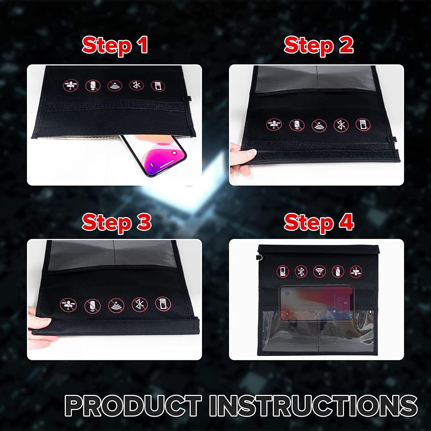 Large Black Car Key Signal Blocking Pouch, Faraday Bag Signal Blocking Sleeve, Anti-Theft Anti-Radiation Protection for Key Fob Devices โ image 4