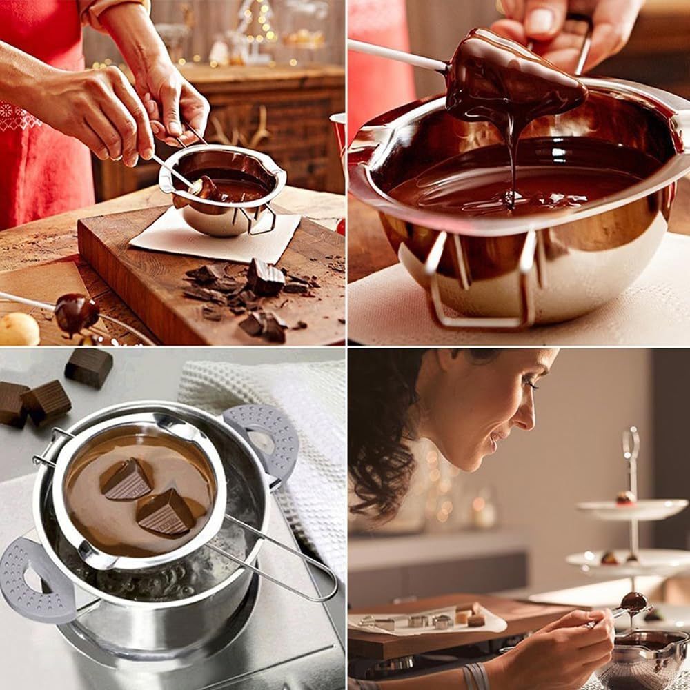 400ML upgraded stainless steel chocolate, candle, and candy melting pot, handmade soap melting small pot (304 steel) — image 3
