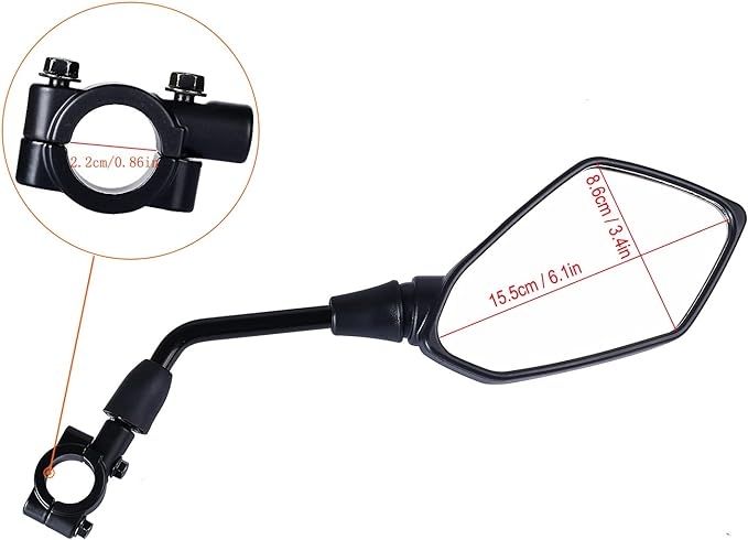 Universal Rearview Mirrors for Motorcycle - Side Mirror - Mirror, ABS + Steel material, direct exterior replacement โ image 2
