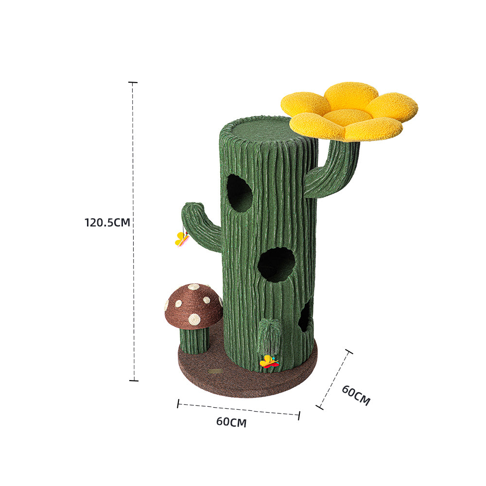 HONEYPOTCAT Solo Cactus Bloom Cat Tree - Green 120.5cm — image 2