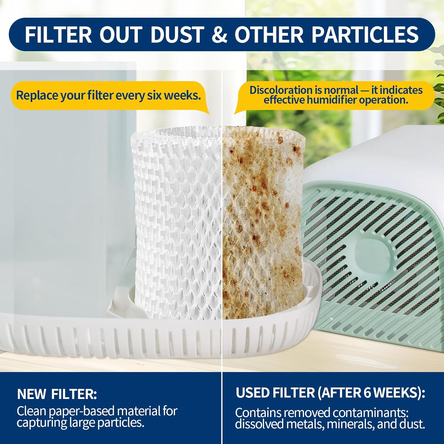 Humidifier Replacement Filter Compatible with Canopy Bedside and Nursery Humidifier,Made with Wood Pulp, Paper Filter, 4-Pack โ image 5