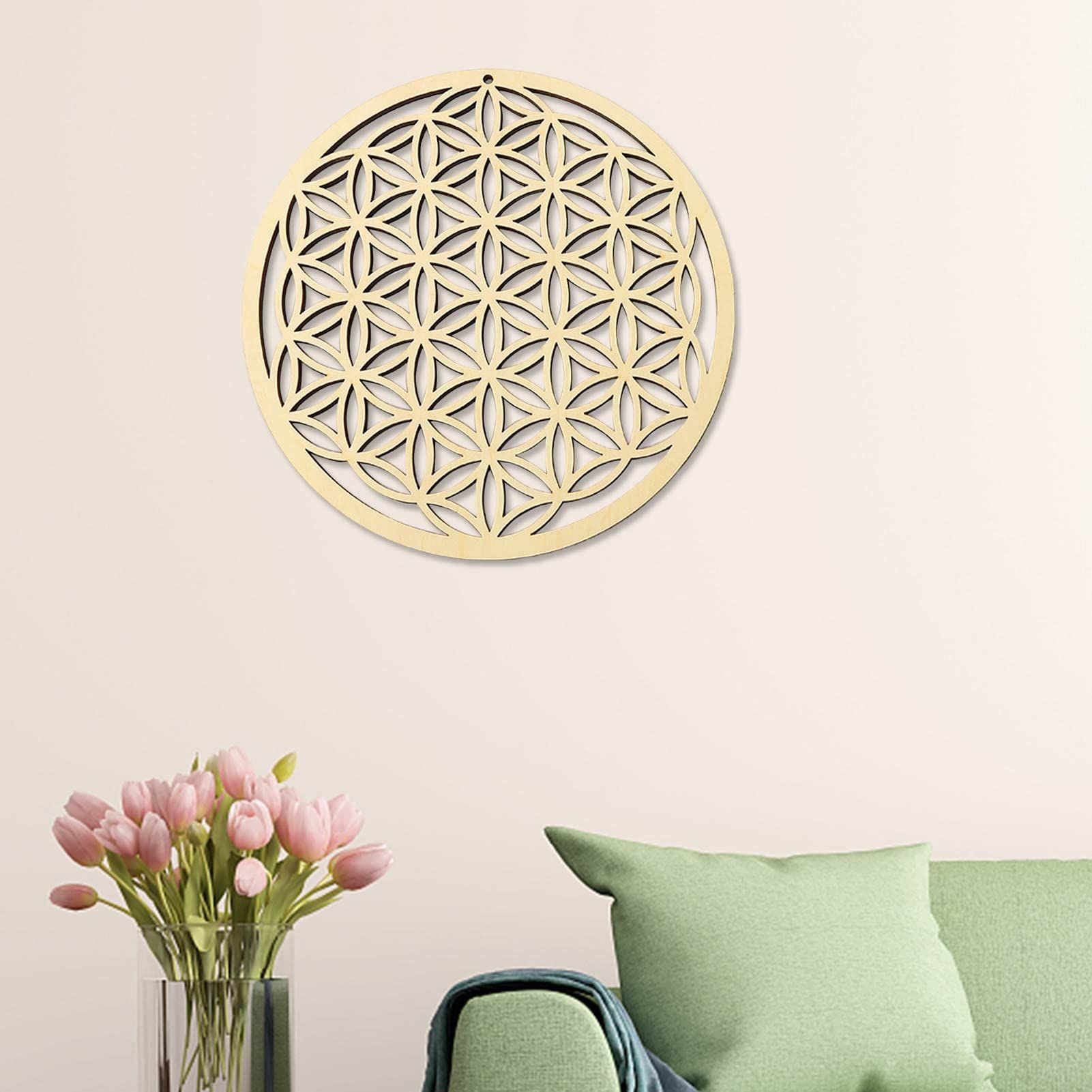 Flower of Life, Flower of Life Wall Hanging Decor, Sacred Geometry Wood Wall Art, Spiritual Home Decor for Yoga/Meditation — image 4