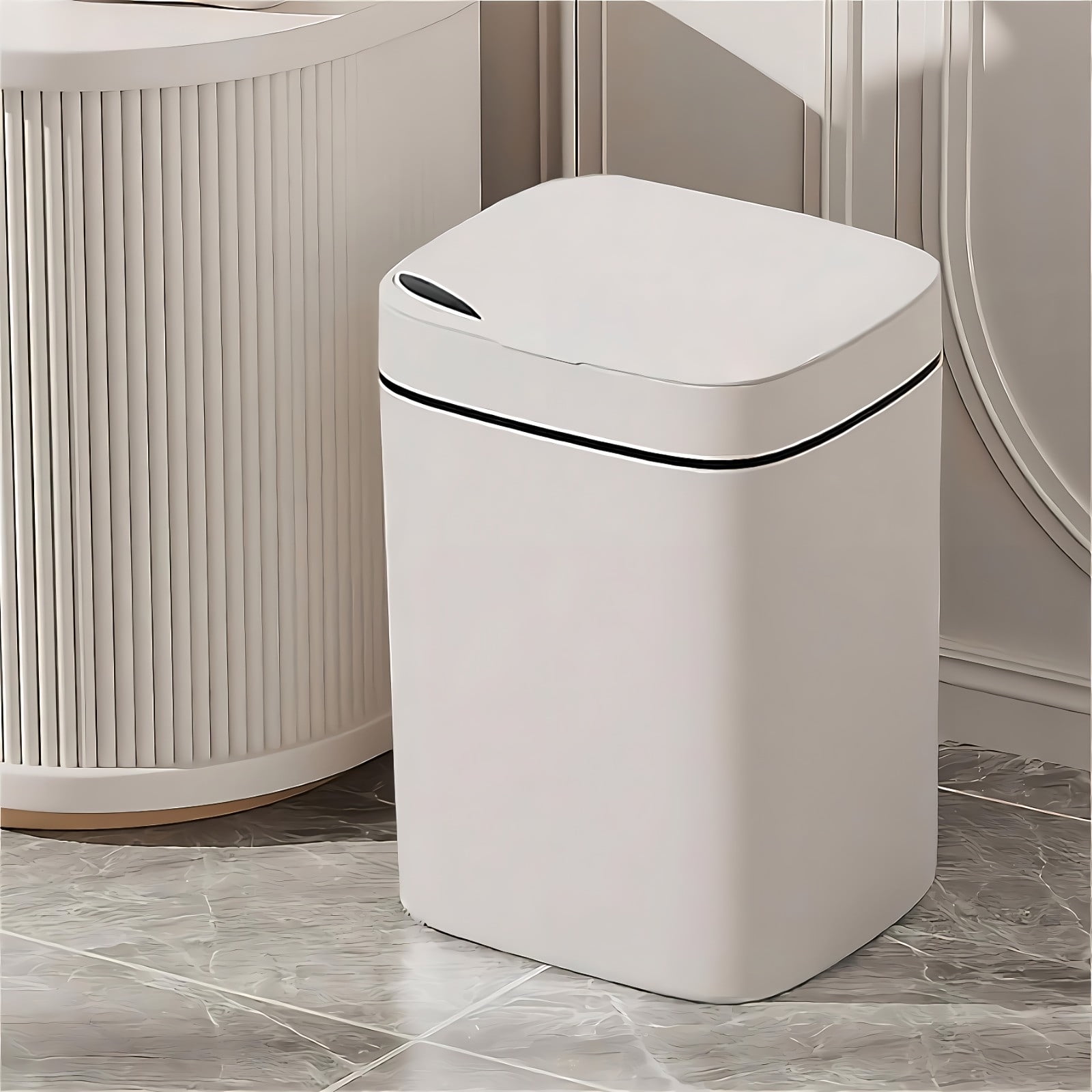 Touchless Bathroom Trash Can.6 Gallon Automatic Motion Sensor Rubbish Can with Lid Water Proof Narrow Small Garbage Bin,Garbage Can,Cleaning Supplies