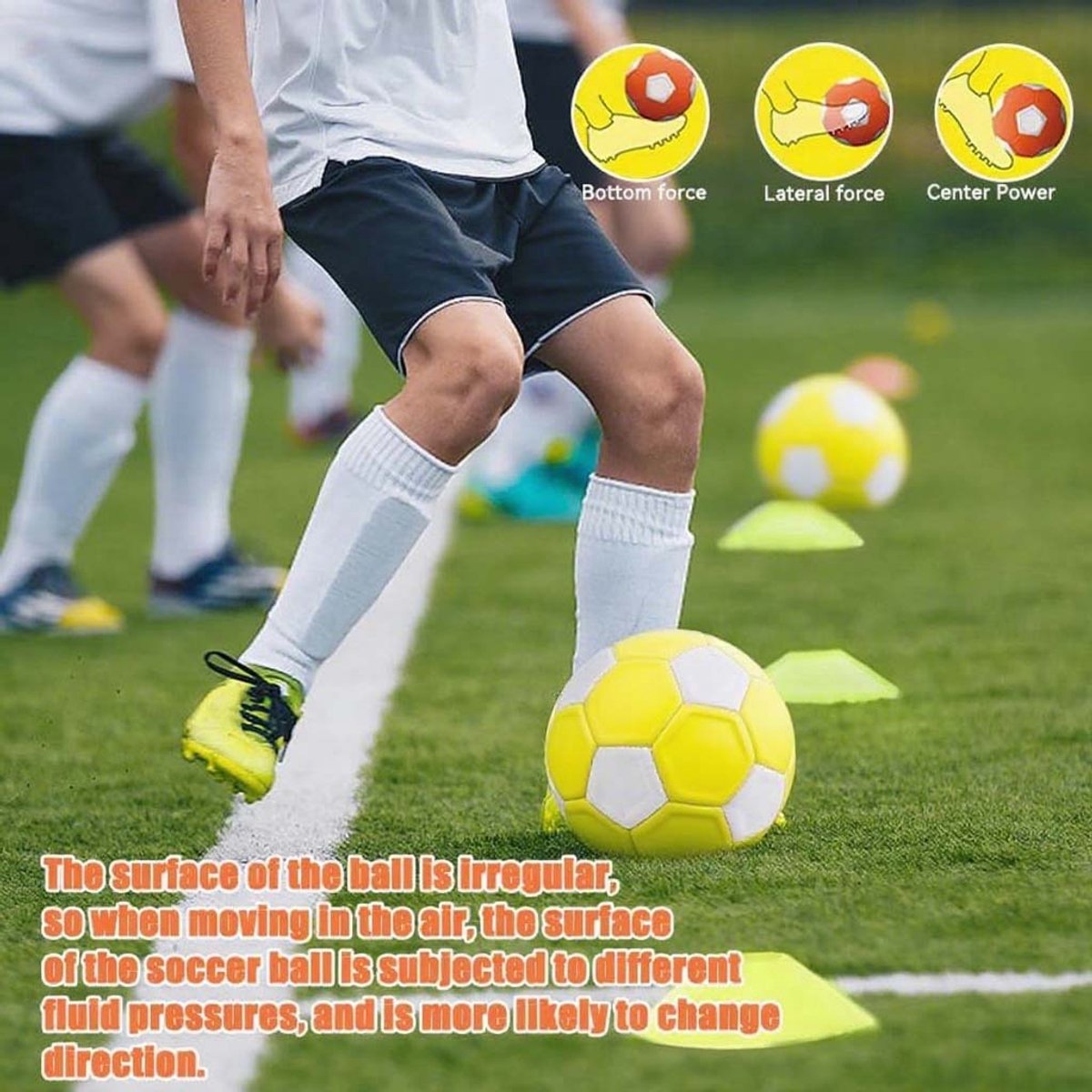 Curved ball for outdoor sports, 20 cm - fun - curved ball - perfect for children - yellow, new - new 2025 โ image 3