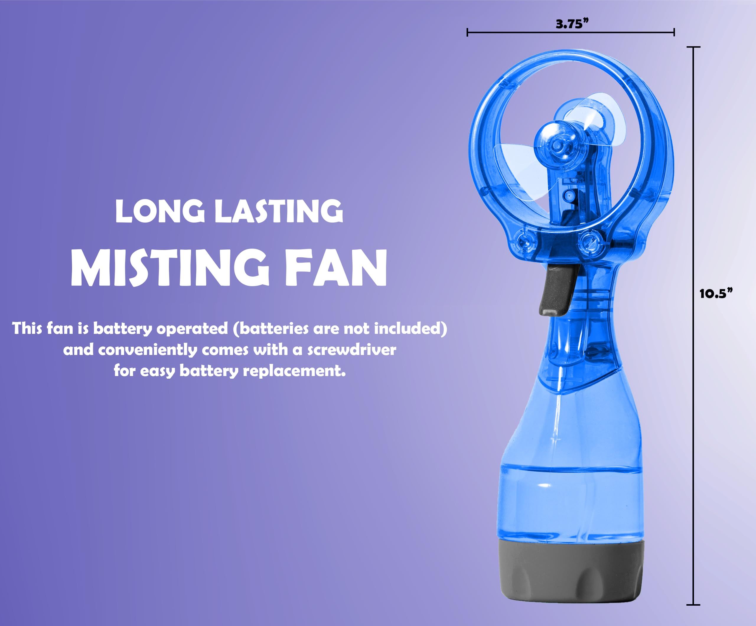 Deluxe Portable Handheld Battery Powered Water Misting Fan | Mini for Outdoors | For Summer (Blue 1pcs) โ image 4