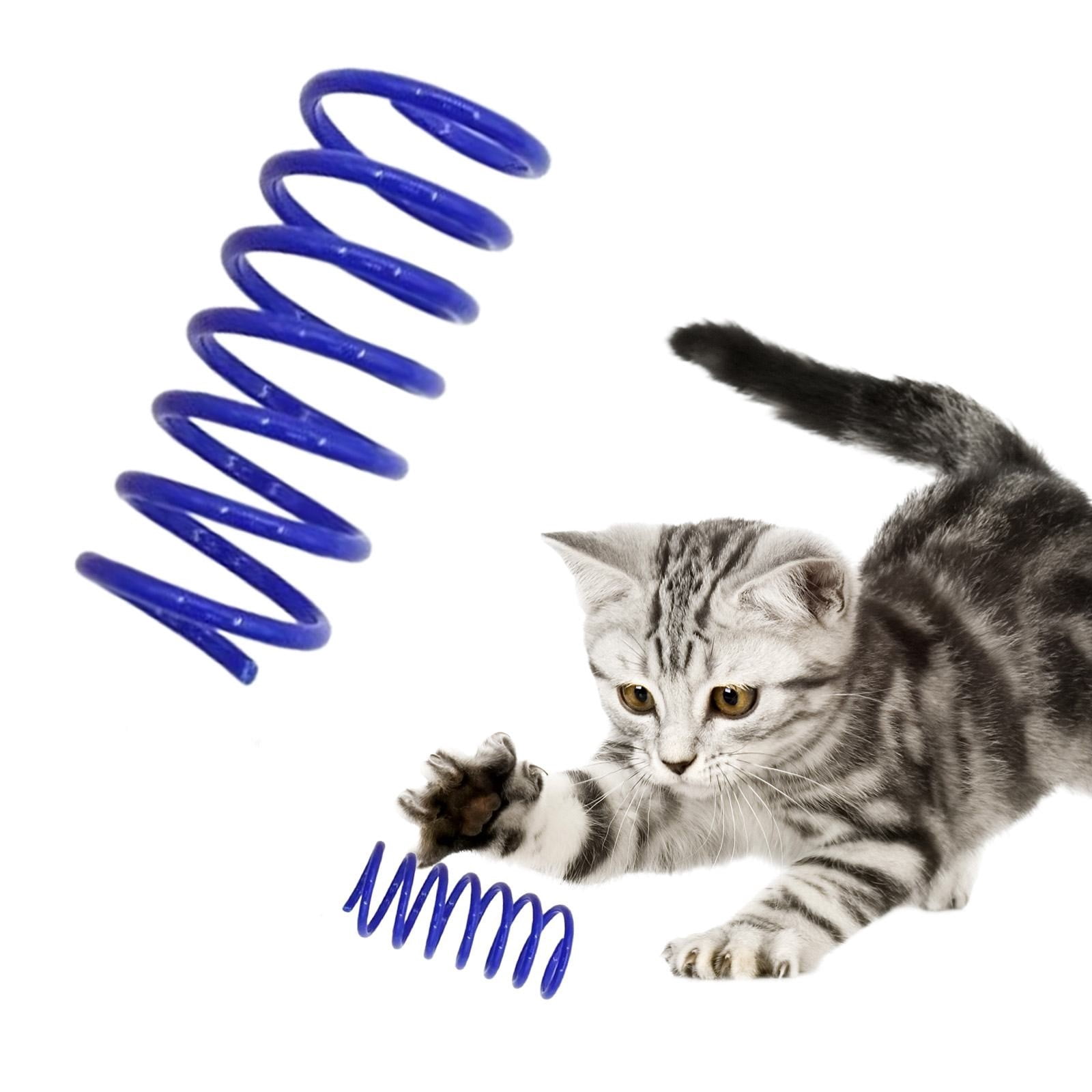 Red Pet Cat Toy Spring Style Spring Toys Playful Coils for Plastic for Swatting Biting Hunting and Active Play Colorful, Red Blue — image 2