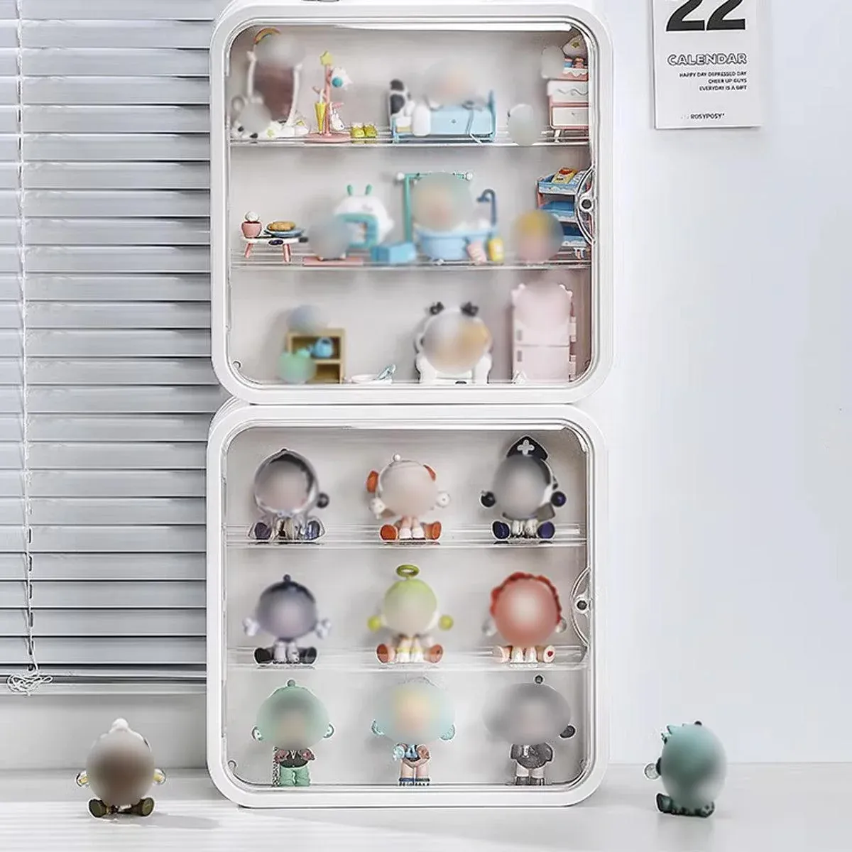 Wall Mounted Blind Box Display Cabinet Punch Free Dustproof Storage Organizer β image 5